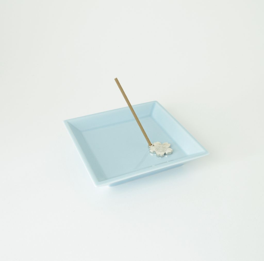 Pure Silver Incense Holder and  Plate Set