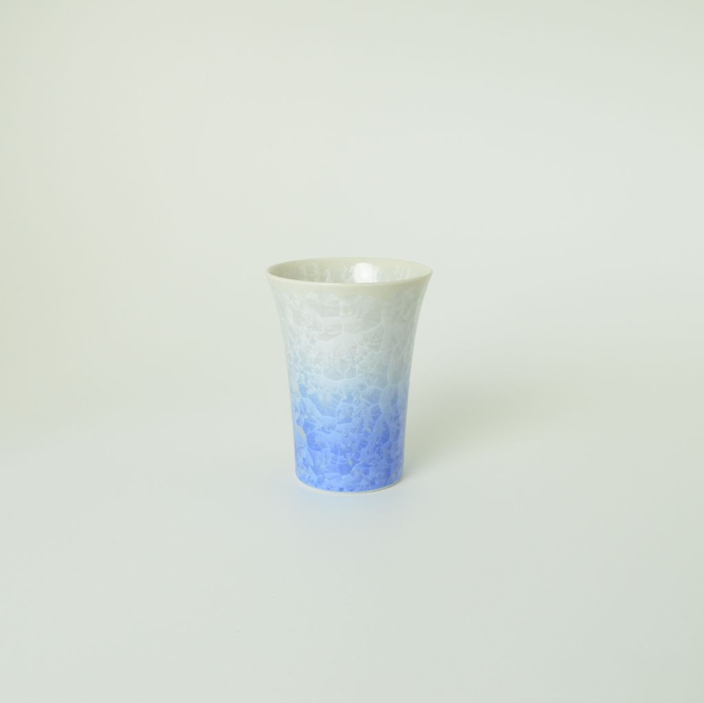 Free Cup "Flower Crystal" Blue and White