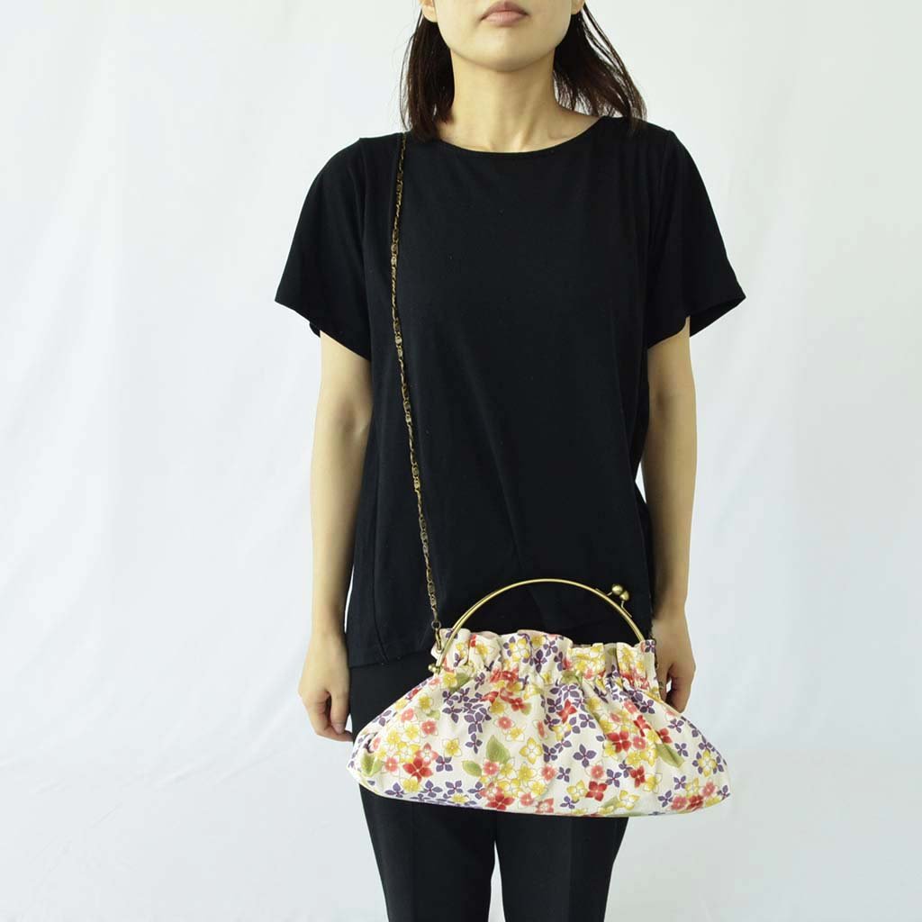2way Chirimen bag "Japanese traditional design" (L)