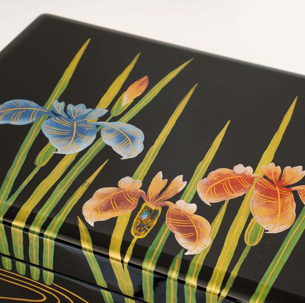 Lacquerware Music box "Iris" with drawer Size 9.0 Ayame
