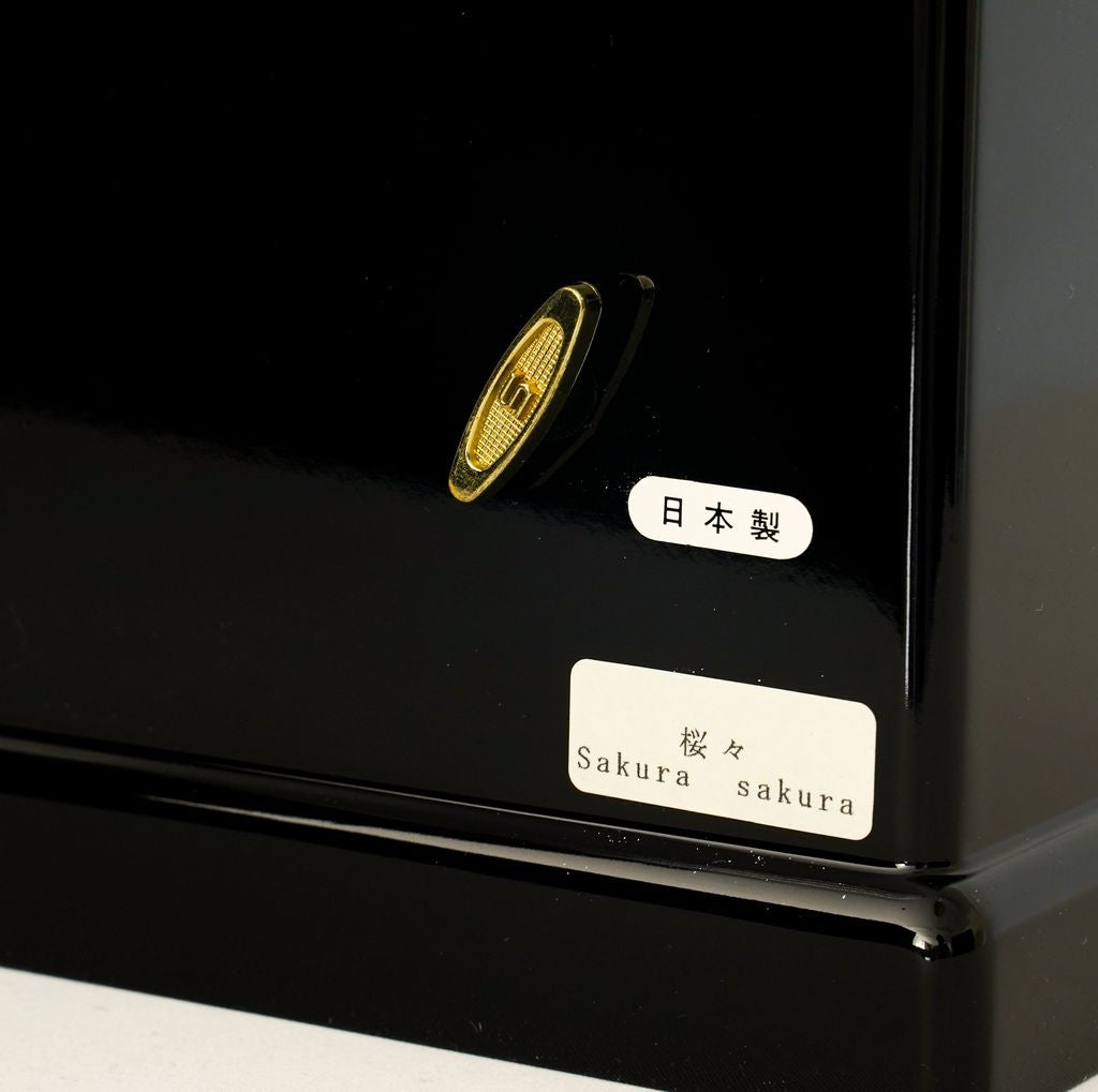 Lacquerware Music box "Iris" with drawer Size 9.0 Ayame