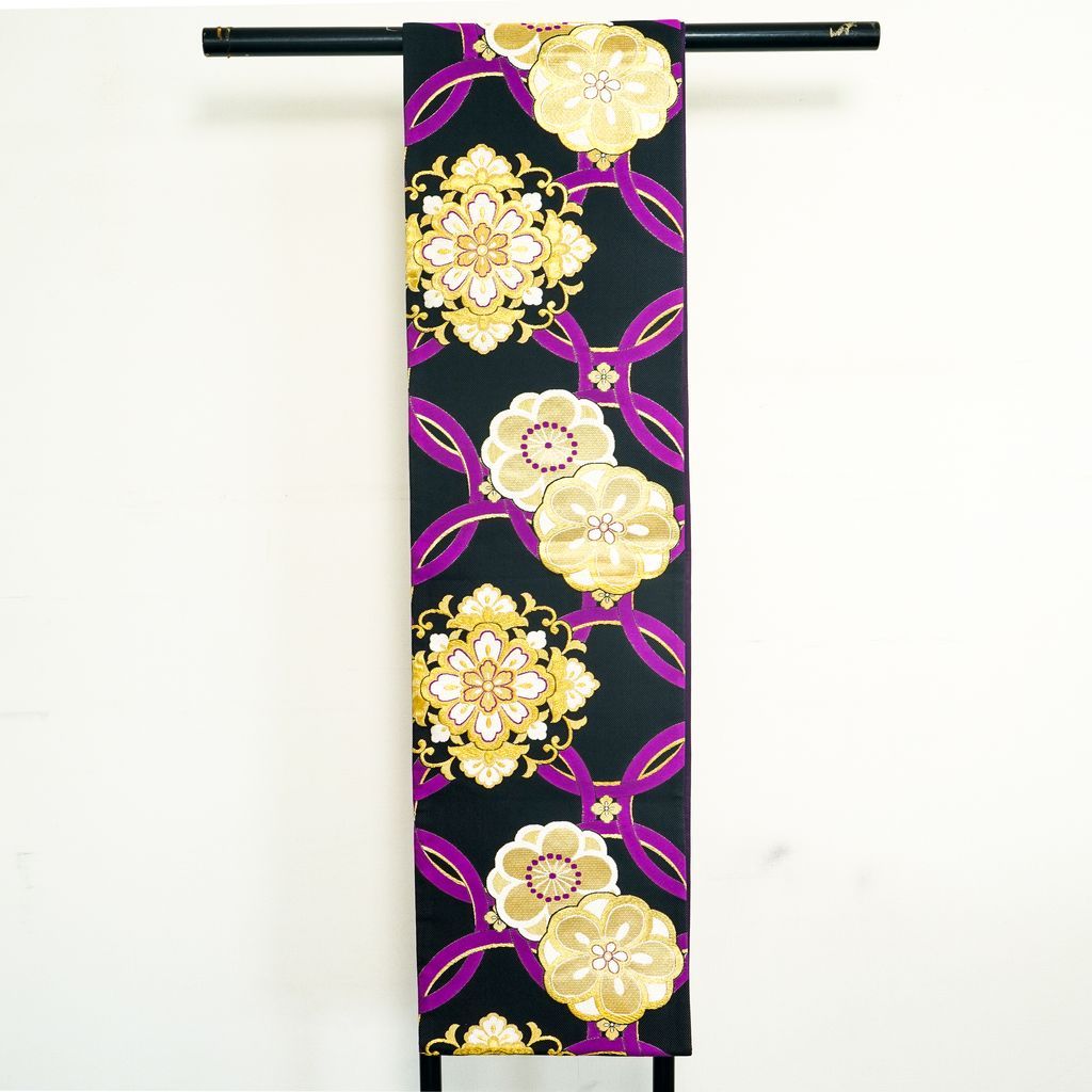 Nishijin-Ori Textile Obi Sash “Gold ＆ Purple“