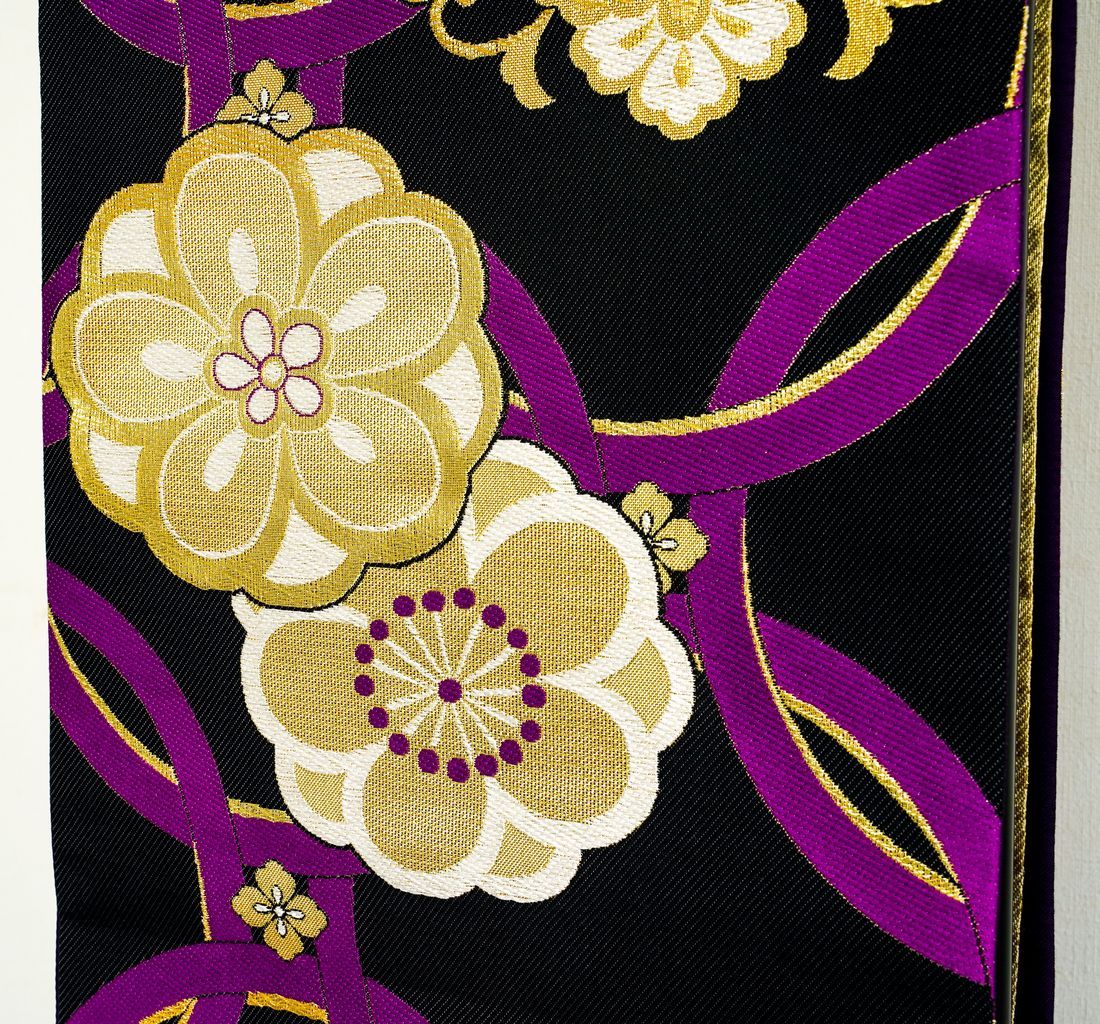 Nishijin-Ori Textile Obi Sash “Gold ＆ Purple“