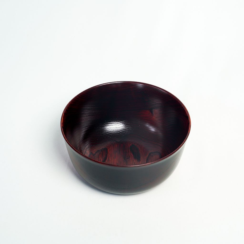 Lacquered Wooden Noodle Bowl “Red”