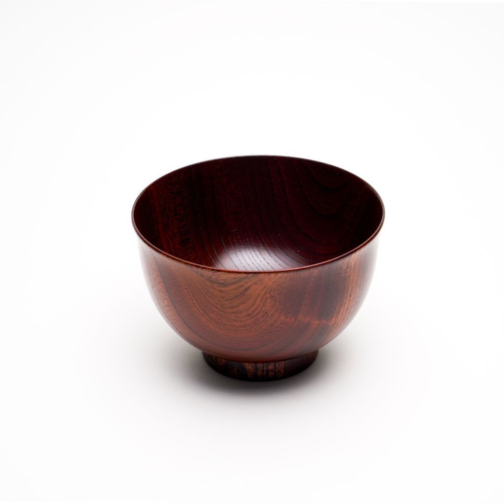 Lacquered Wooden Soup Bowl Set of 2p “Beni Keyaki & Ancient Keyaki”