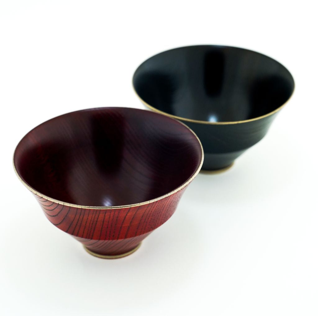 Lacquerware Bowl Set of 2p "Rin" Fuki-urushi Yamanaka lacquerware