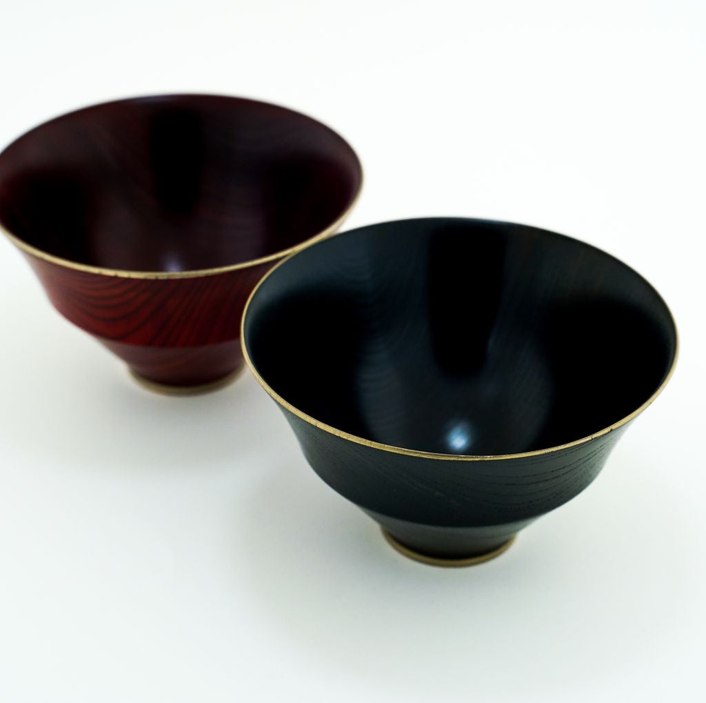 Lacquerware Bowl Set of 2p "Rin" Fuki-urushi Yamanaka lacquerware