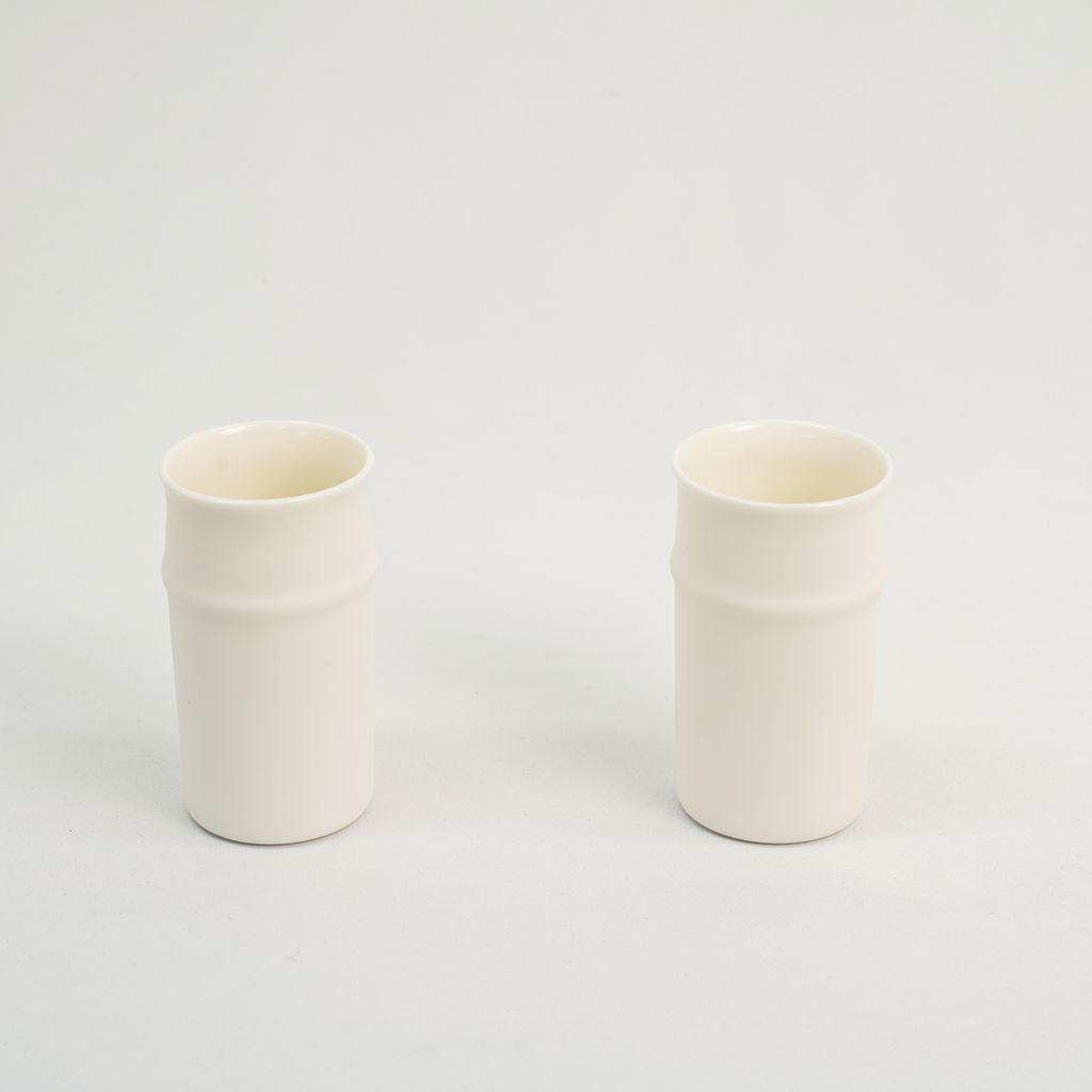 Hasami Ware Paired Beer Cups "Snow-white Bamboo"