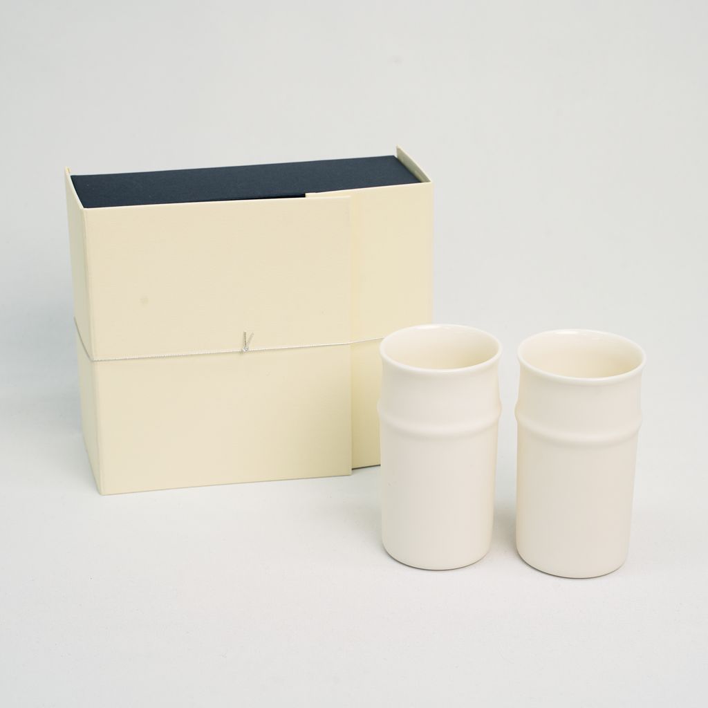 Hasami Ware Paired Beer Cups "Snow-white Bamboo"