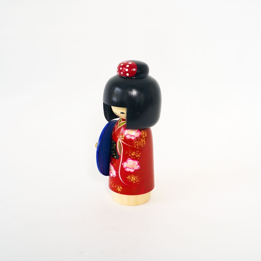 Kokeshi doll "Higasa (Parasol) Red "