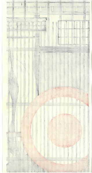 Woodblock print "Flower lattice" by Kato Teruhide Published by UNSODO Large size