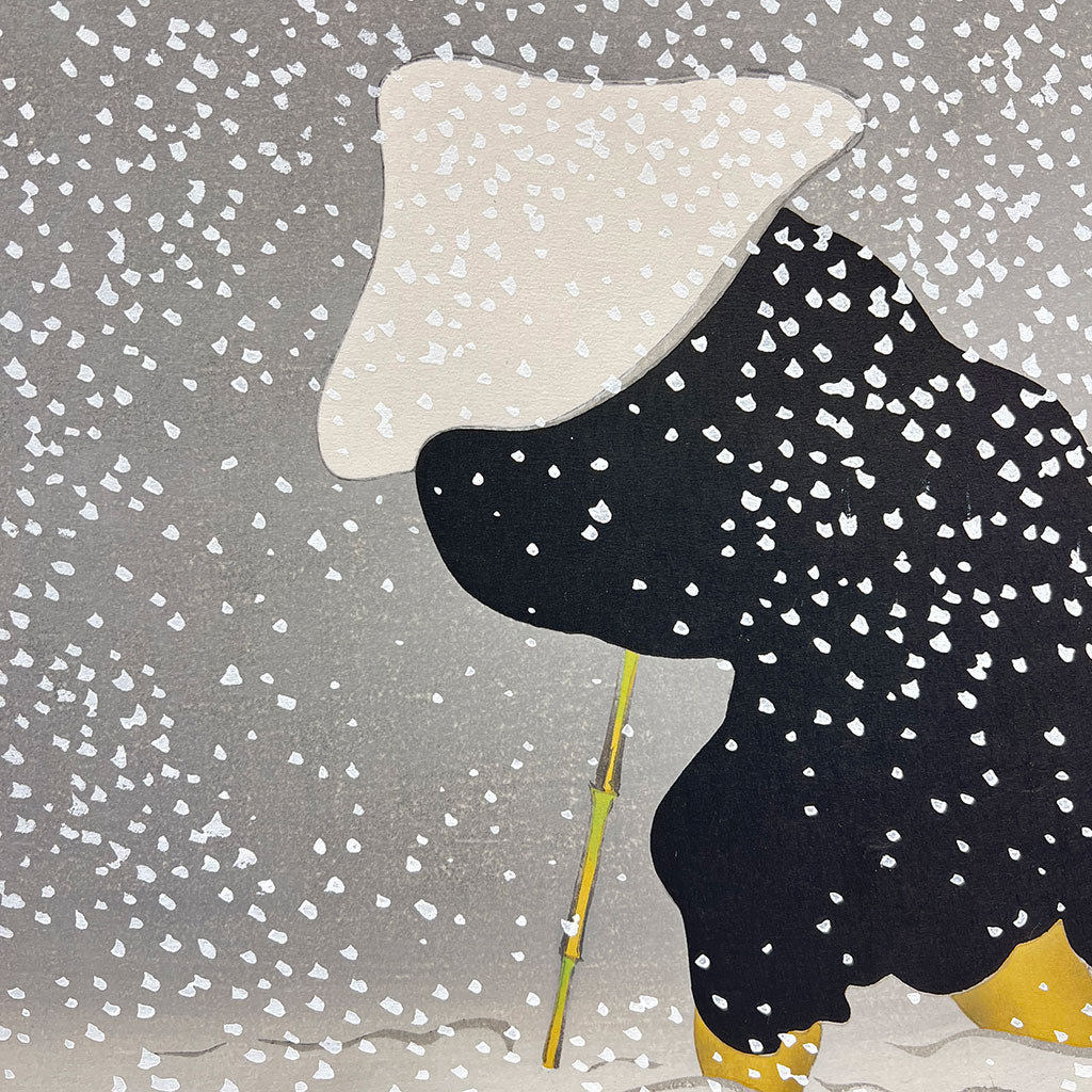 Woodblock print "Snow of Tomoe" by Kamisaka Sekka Published by UNSODO