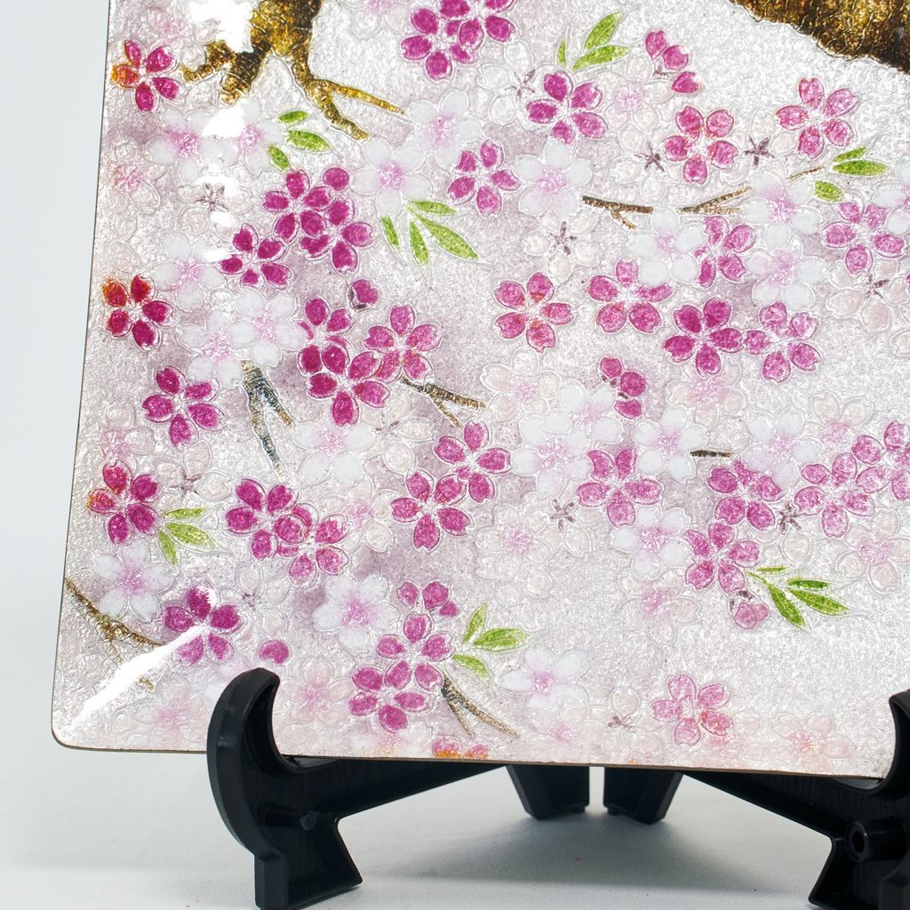 Cloisonne Decorative Plate "Weeping Cherry Blossoms"