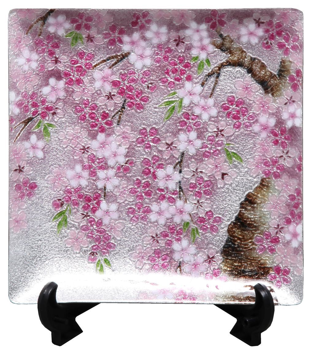 Cloisonne Decorative Plate "Weeping Cherry Blossoms"