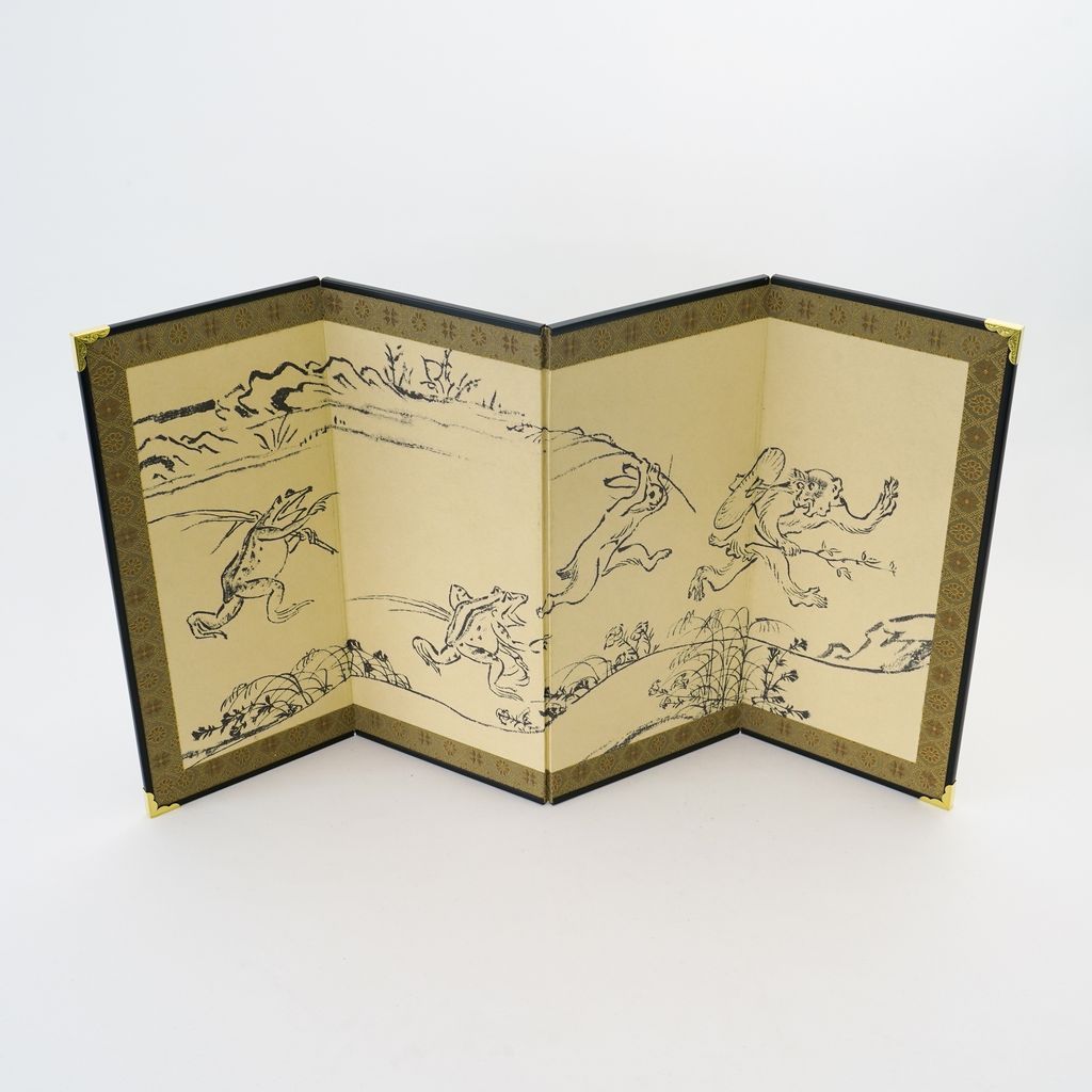 Small folding screens "Choju-Giga" four panels