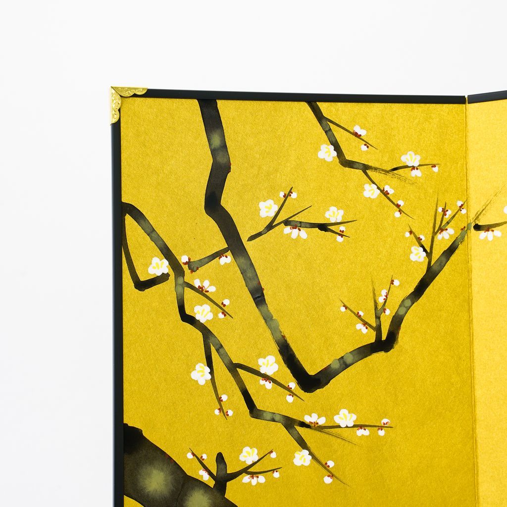 Small folding screens "Plum blossoms" two panels