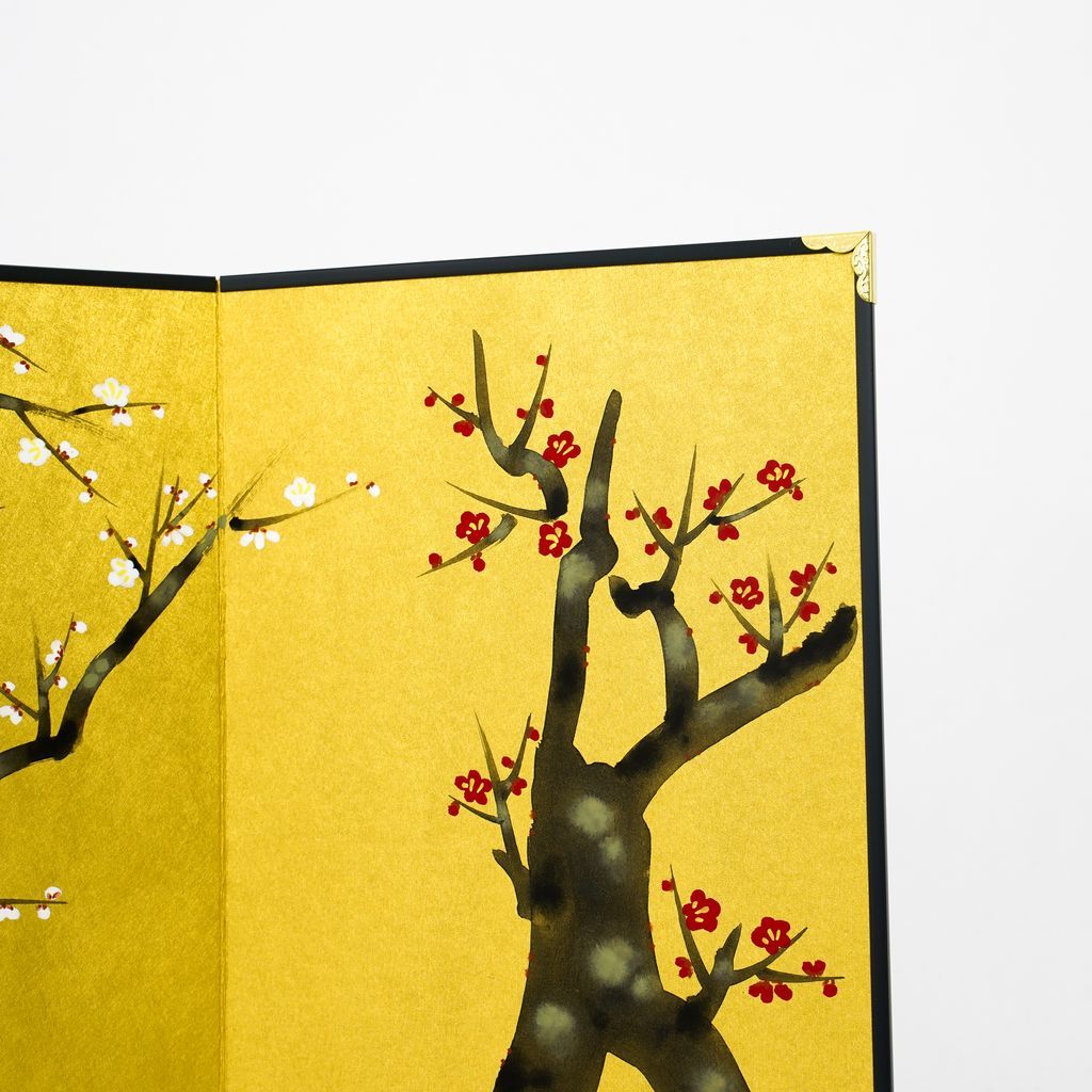 Small folding screens "Plum blossoms" two panels
