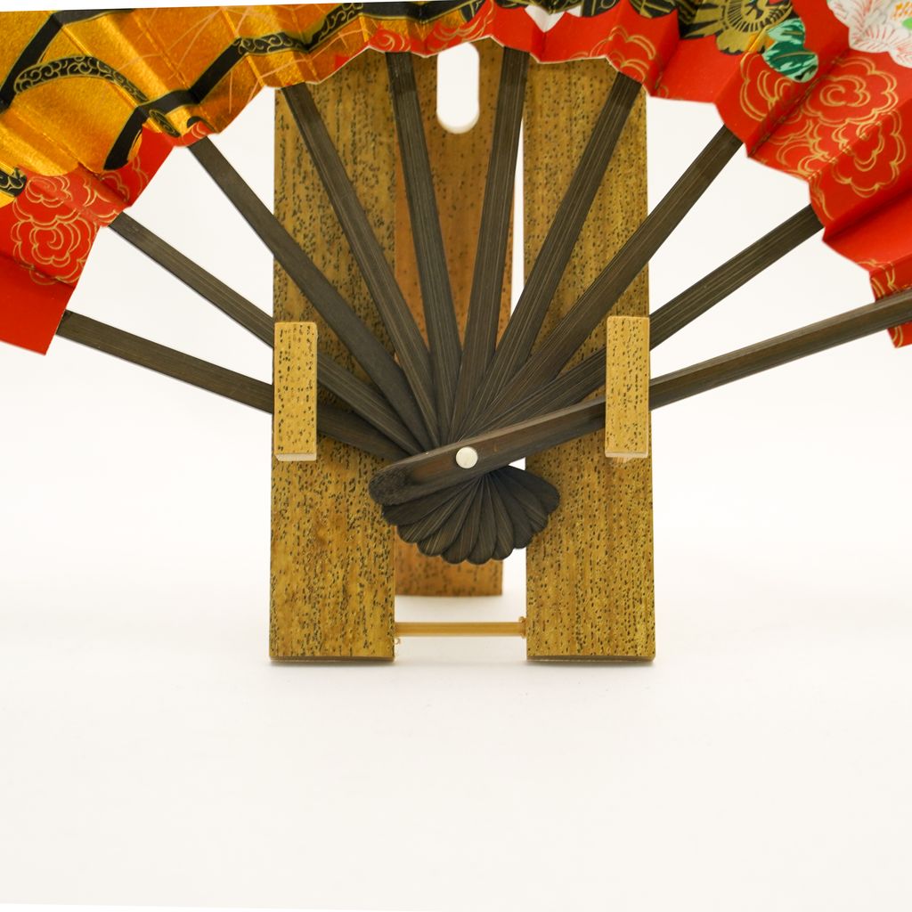 Decorative Folding Fan "Flower Cart" with stand Size 7.5 No.544