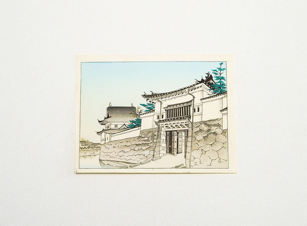 Woodblock print "Nagoya Castle" by Uchida Original Published by UCHIDA ART