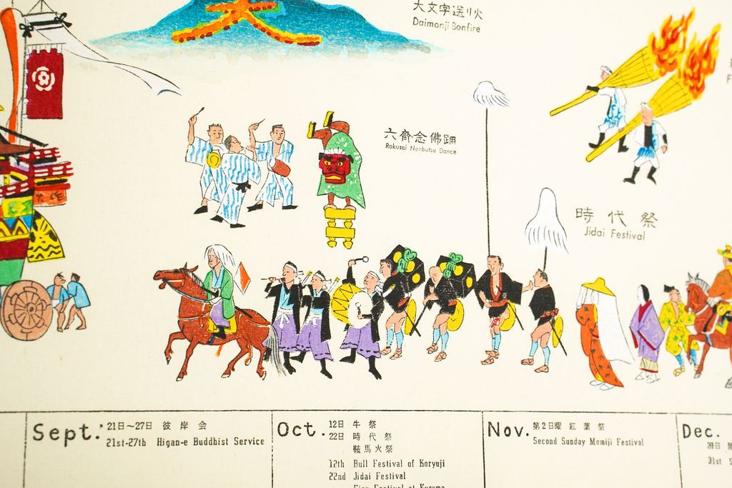 Woodblock print "Festival in Kyoto" by Uchida Original Published by UCHIDA ART