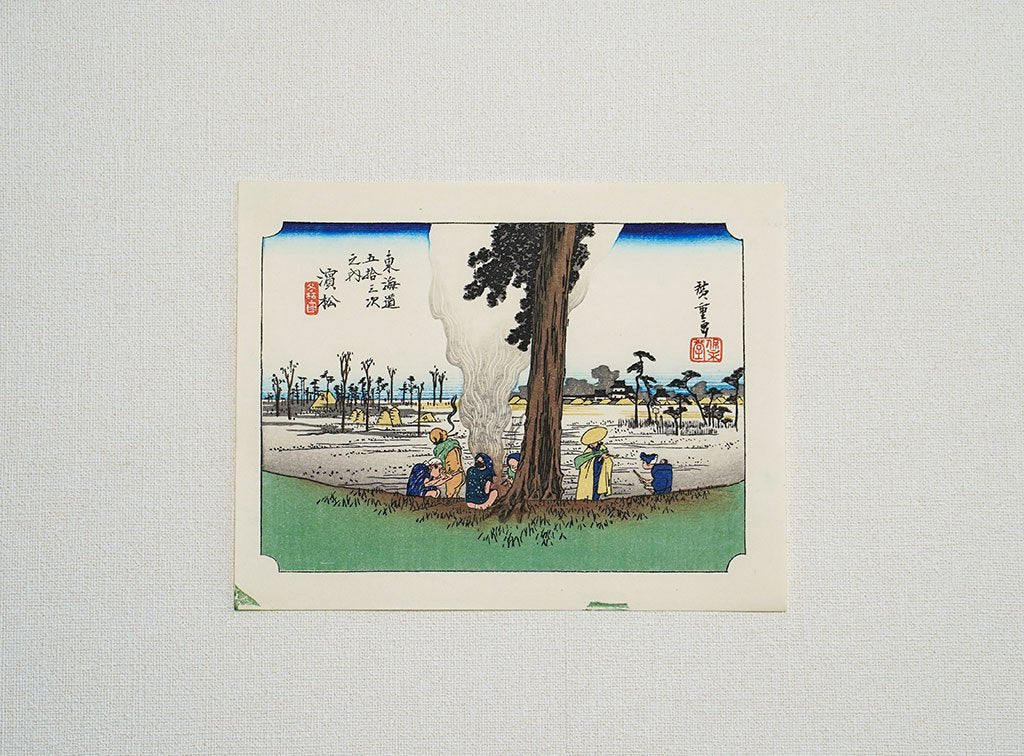 Woodblock print "No.30 Hamamatsu【 Tokaido 53 stations Mini 】" by HIROSHIGE Published by UCHIDA ART