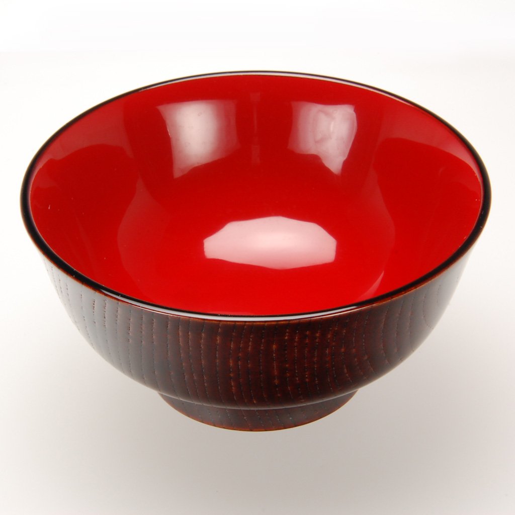 Lacquerware Bowl Size 4.0 Keyaki mehajiki-nuri Hasorigata Aizu lacquerware