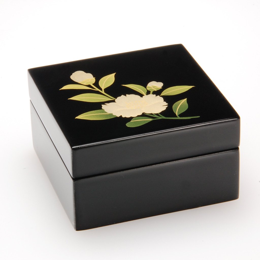 Lacquerware Box "Sasanqua" Size 3.0 Aizu lacquerware