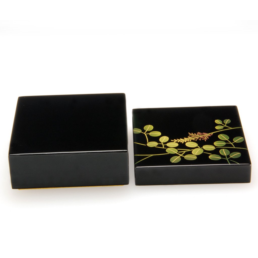 Lacquerware Box "Bush clover" Size 3.0 Hagi Aizu lacquerware