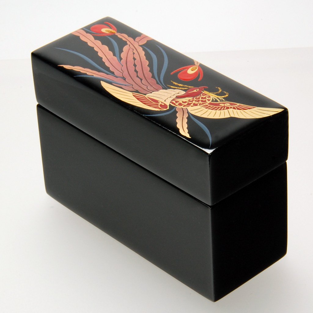 Lacquerware Card Box "Phoenix" Aizu lacquerware
