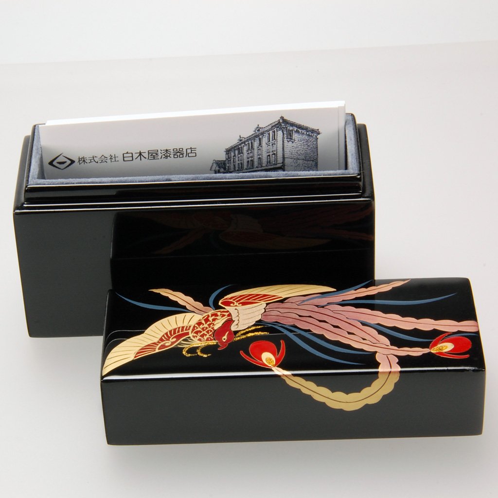 Lacquerware Card Box "Phoenix" Aizu lacquerware
