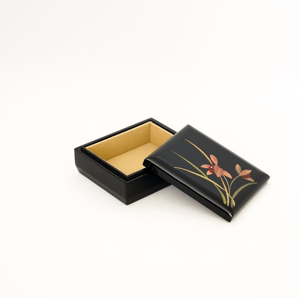 Lacquerware Box "Orchid" Hime-kobako