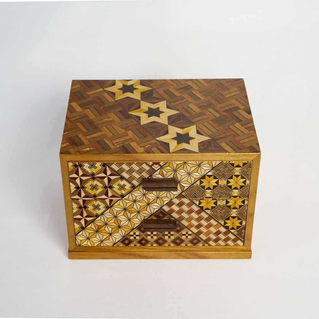 Yosegi 6 "Yosegi box of two drawers"