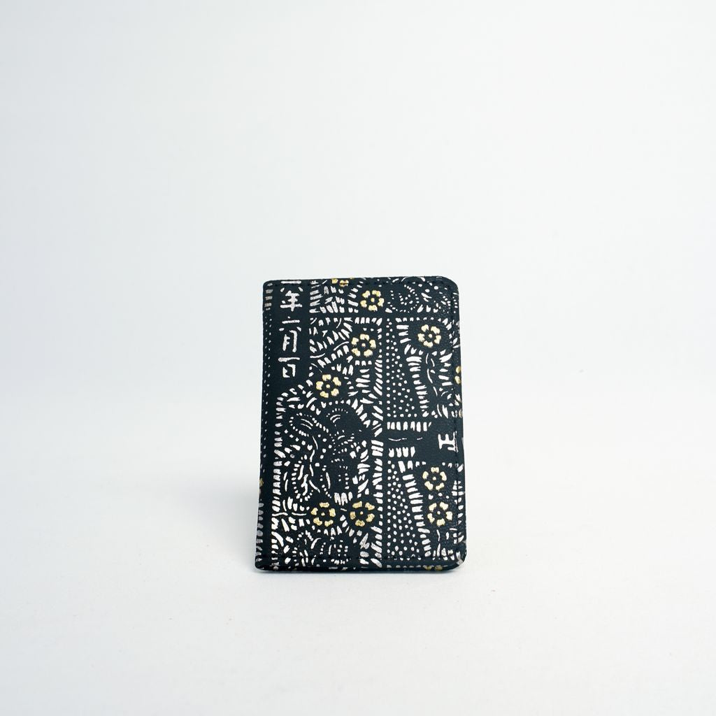 Deer Leather Card Case “Shouheigawa Gold & Silver in Black"