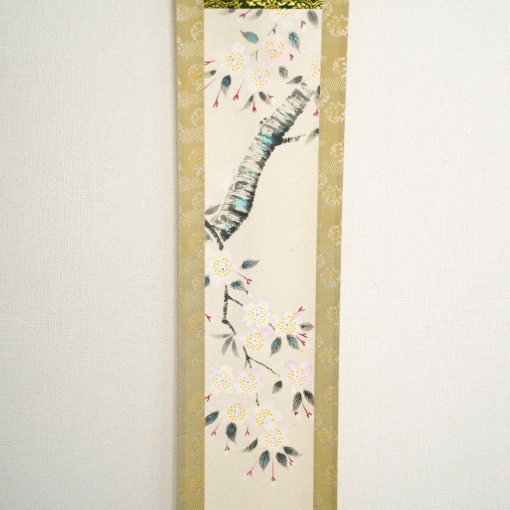 Small Hanging Scroll Bungyo Nakatani "Cherry Blossoms"