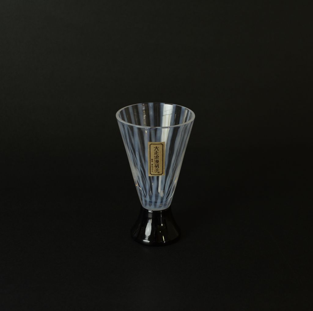 Edo Glass Sake Cup Taisho Roman Stripe