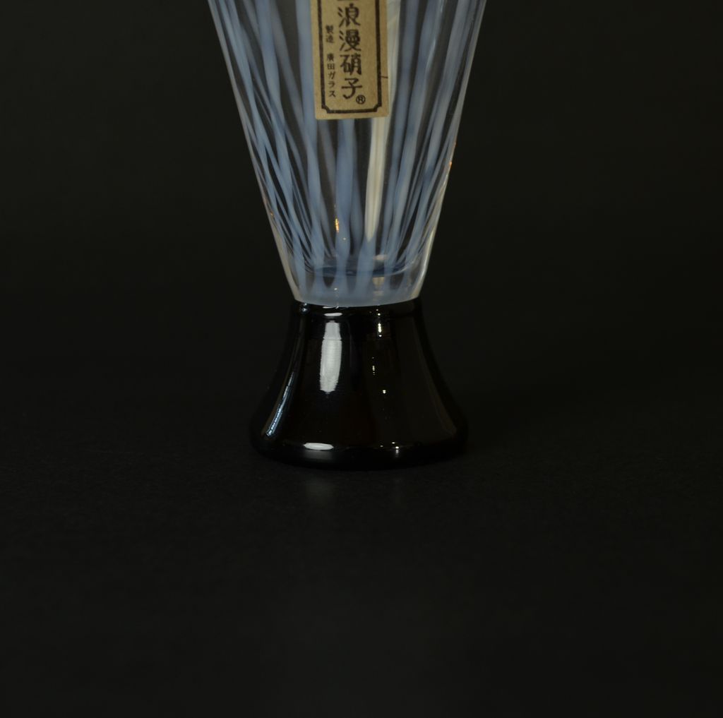 Edo Glass Sake Cup Taisho Roman Stripe