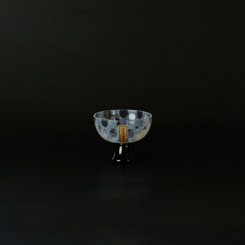Edo Glass Sake Cup Taisho Roman Dot