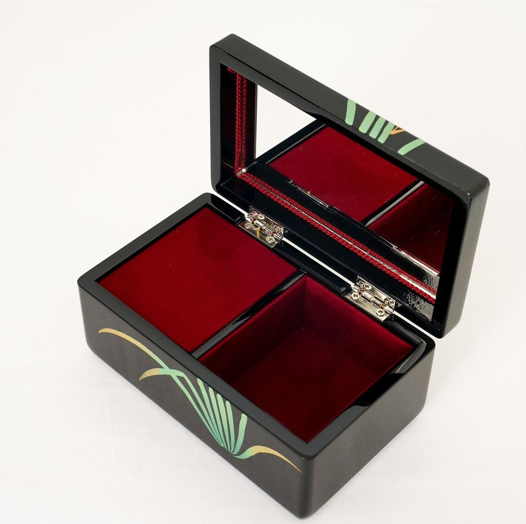 Lacquerware Music box "Hyacinth orchid" Square Size 4.5  Shiran