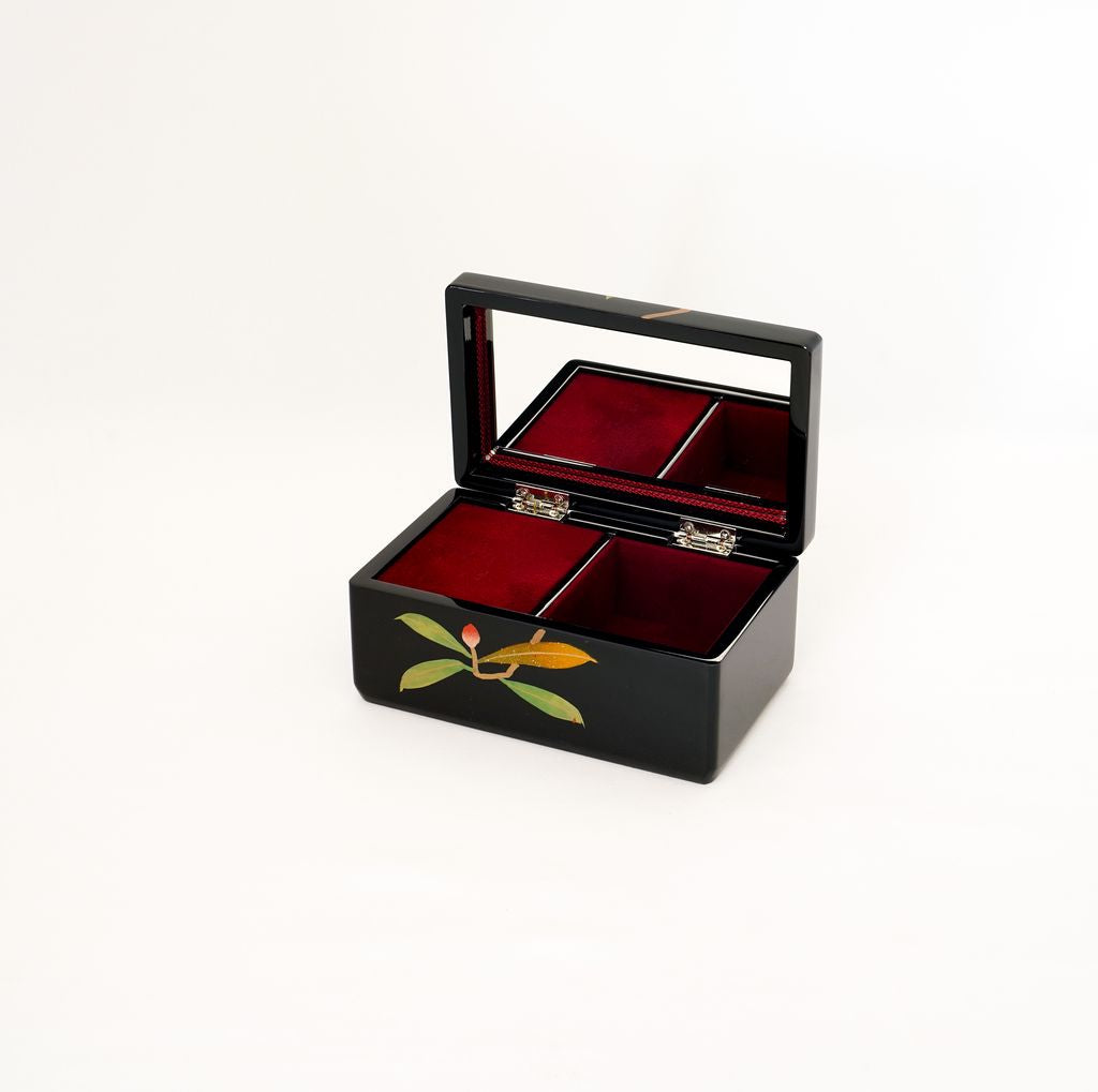 Lacquerware Music box "Rhododendron" Square Size 4.5 Shakunage