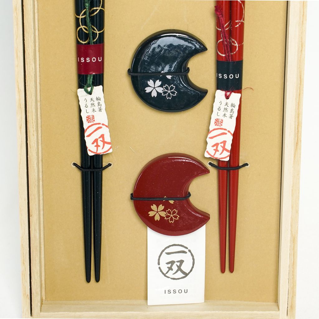 Chopsticks Set of 2P with Rests “The Eve of the Full Moon & Cherry blossoms”
