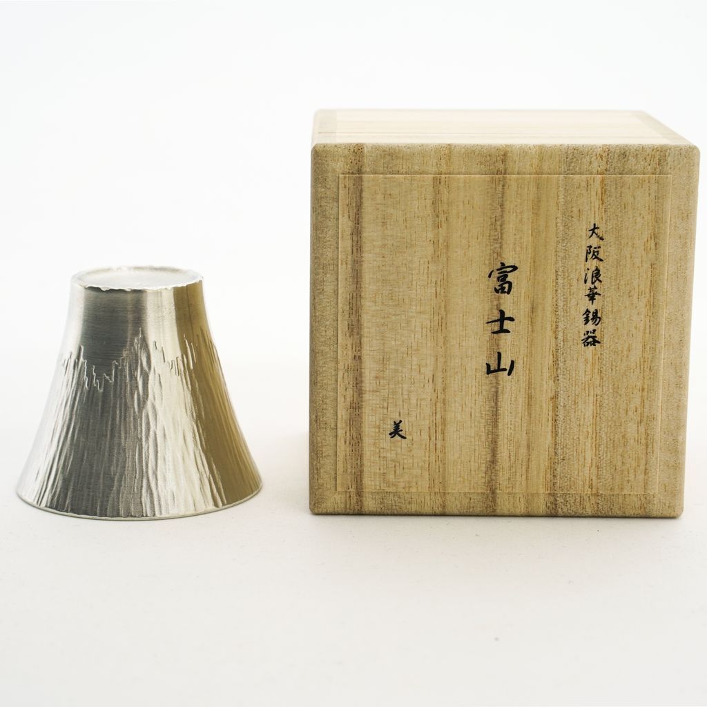 Tinware Sake Cup Mt.Fuji Silver