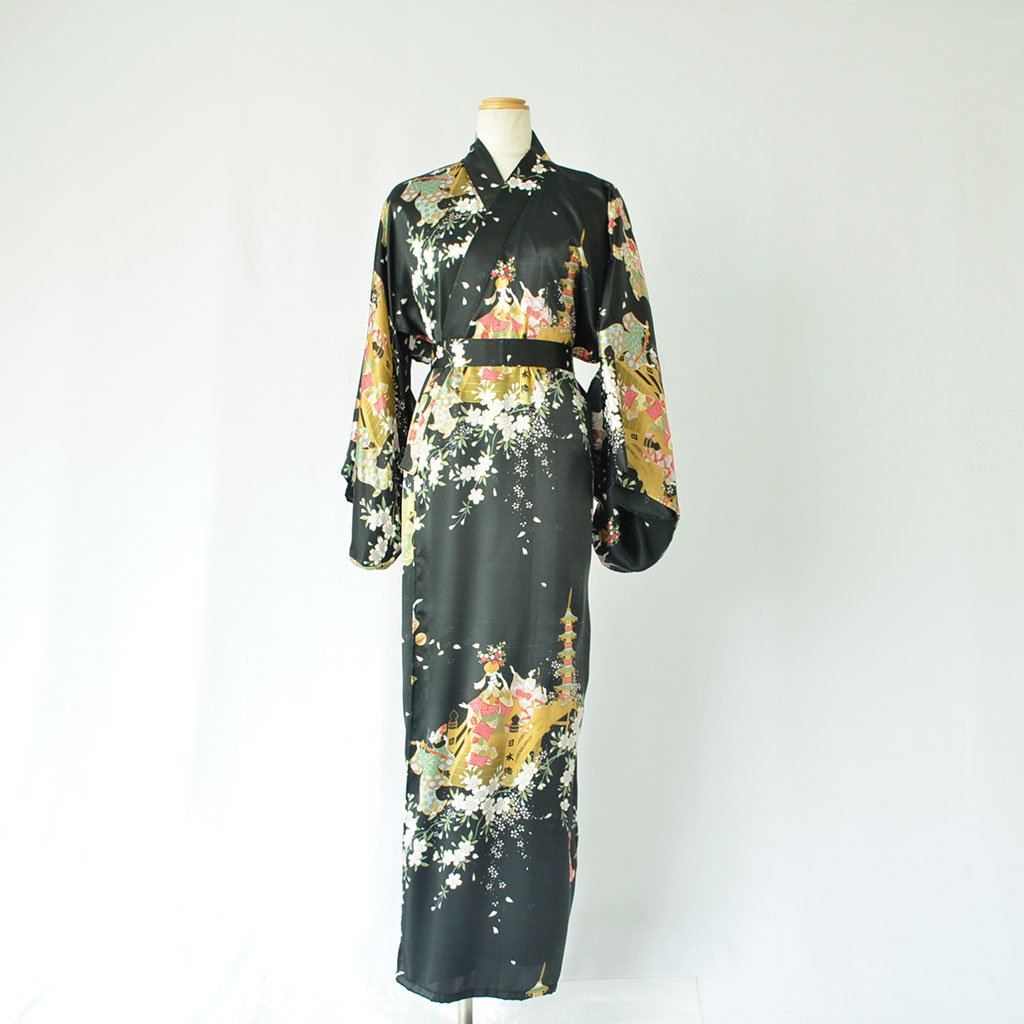 Kimono Women's Silk "Dancing with cherry blossoms"