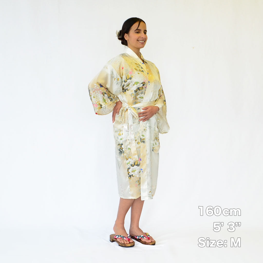 Japanese Kimono Women's Silk Knee-length "Hibiscus"