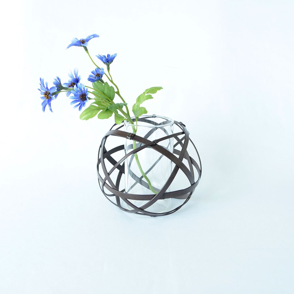 Bamboo Flower Basket "Kusudama M” Black