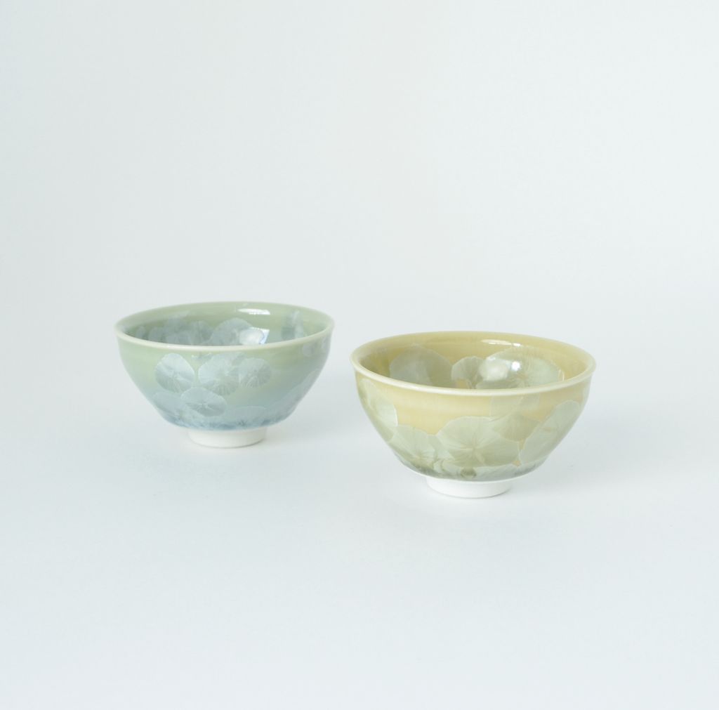 Sake Cup Pair set "Flower Crystal" Mix color