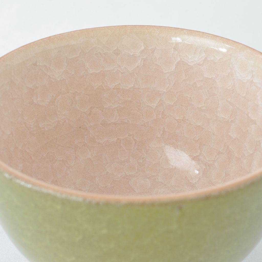 Kiyomizu Tea Bowl "Kikko" Green and Pink