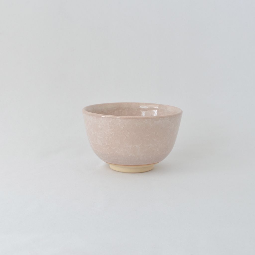 Kiyomizu Tea Bowl "Kikko" Pink and White