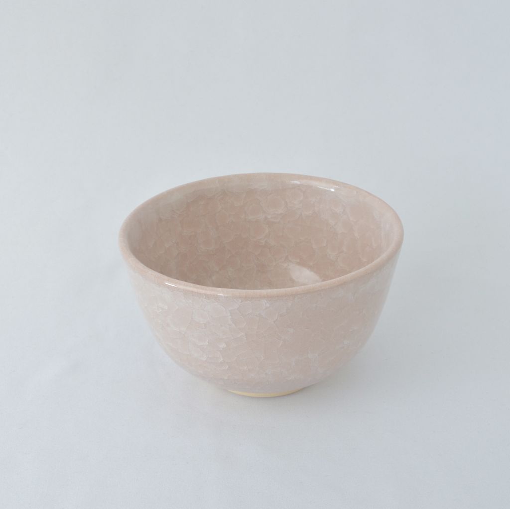 Kiyomizu Tea Bowl "Kikko" Pink and White