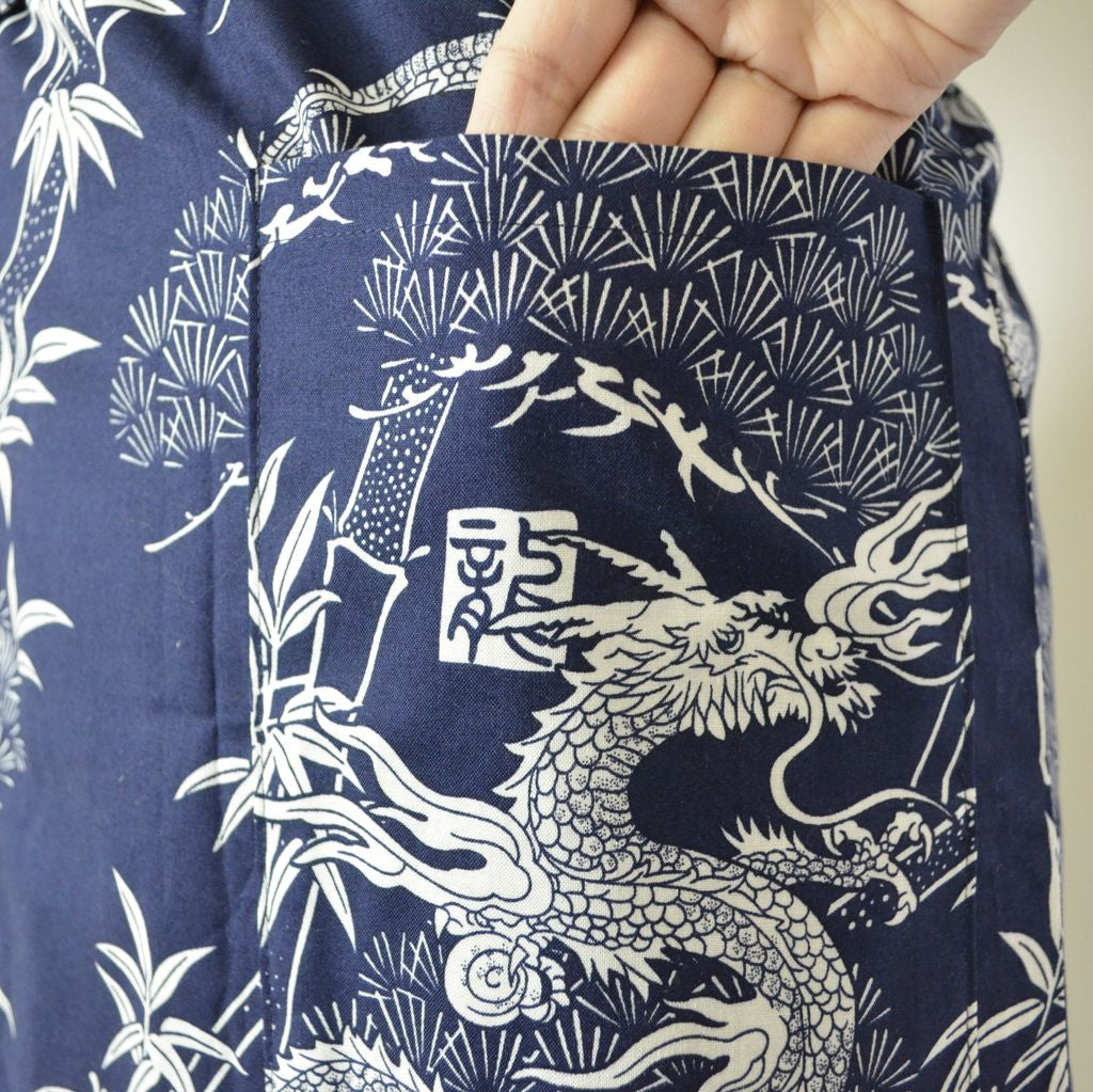 Japanese Yukata Unisex Cotton Knee-length "Pine Bamboo and Dragon"