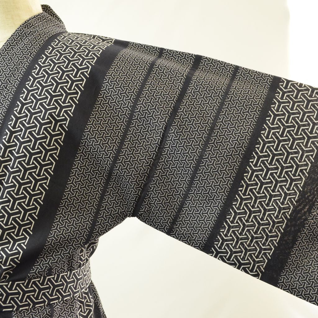 Japanese Yukata Unisex Cotton Knee-length "Hexagonal Pattern"